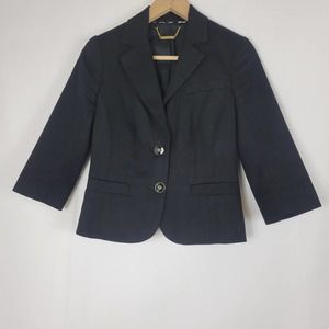 Trina Turk Solid Black Long Sleeve 2-Button Blazer Jacket Women's 4